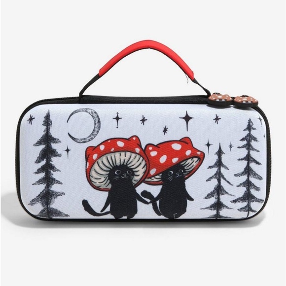Rainbow Mushroom Cat Nintendo Switch Carrying Case By Guild Of Calamity
